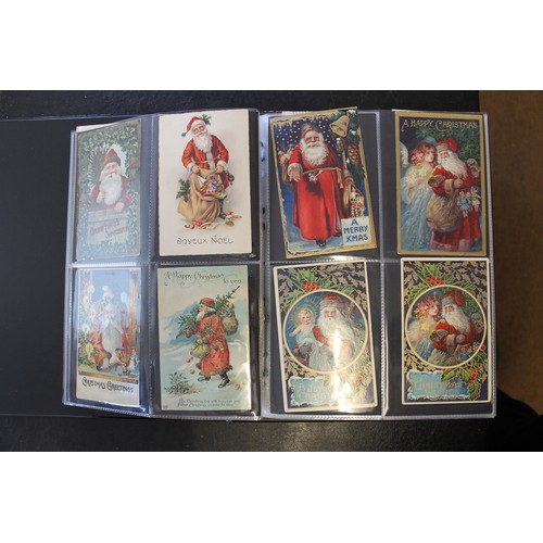 71 - Greetings. Father Christmas coln. in modern album and slipcase with red, green, purple, brown, blue ... 