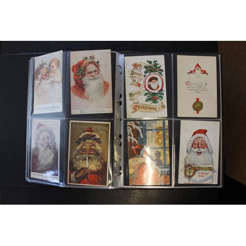 71 - Greetings. Father Christmas coln. in modern album and slipcase with red, green, purple, brown, blue ... 