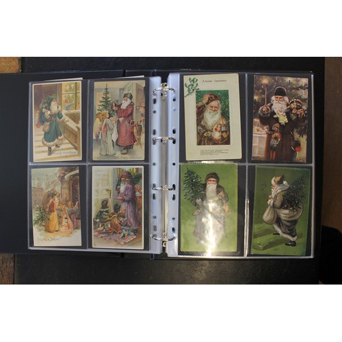 71 - Greetings. Father Christmas coln. in modern album and slipcase with red, green, purple, brown, blue ... 