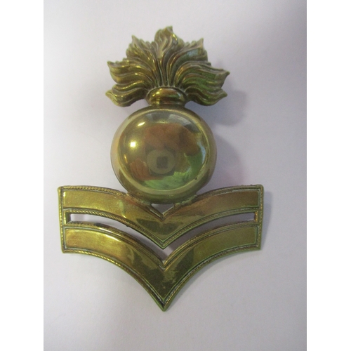 83 - Royal Marine Artillery 1855-57 undress cap badge range with Lance-Sergeant, Bombardier and Lance-Bom... 