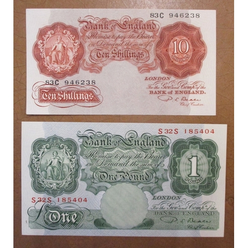 94 - Range with £1 Peppiatt 1934 18L and 1948 unthreaded S14A first series uncirculated, Beale S32S repla... 
