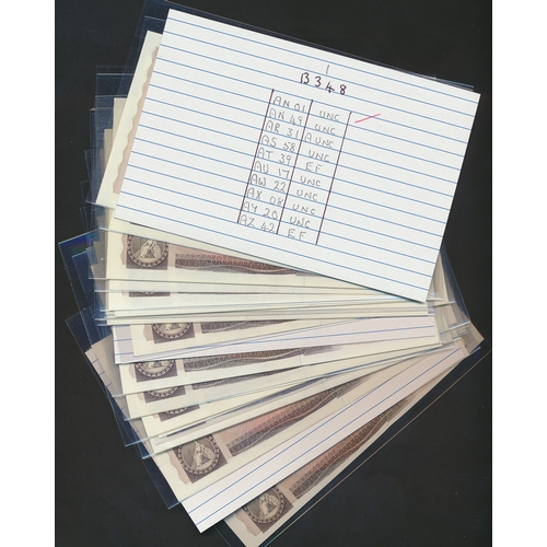 107 - D.H.F. Somerset. £10 collection generally good extremely fine or better with CS01 first run, AN49 fi... 