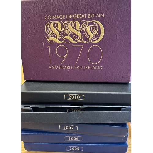 410 - Collection of mostly Royal Mint proof sets FDC, including 1970, 2005, 2006, 2007,2008, 2010 and 2013... 
