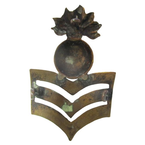 83 - Royal Marine Artillery 1855-57 undress cap badge range with Lance-Sergeant, Bombardier and Lance-Bom... 