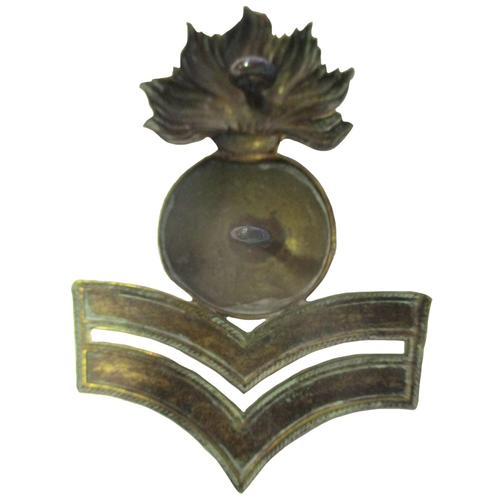 83 - Royal Marine Artillery 1855-57 undress cap badge range with Lance-Sergeant, Bombardier and Lance-Bom... 