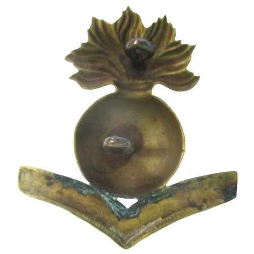 83 - Royal Marine Artillery 1855-57 undress cap badge range with Lance-Sergeant, Bombardier and Lance-Bom... 