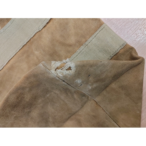 84 - WWII RAF parachute bag with faded Air Ministry AM and crown markings, fastens with DOT brand zipper,... 
