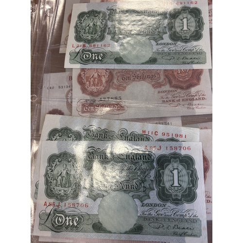 93 - Collection in plastic wallets, generally extremely fine, including Catterns 1930 £1 O28, Beale 1950 ... 