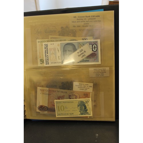 108 - Collection of worldwide banknotes in one Lindner album, generally very fine to extremely fine with s... 