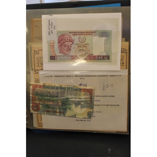 108 - Collection of worldwide banknotes in one Lindner album, generally very fine to extremely fine with s... 
