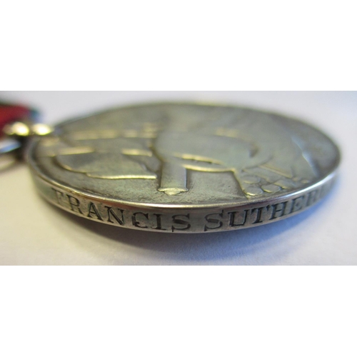 15 - Heavy Brigade charger's 1855 Crimea Medal (Sardinia) re-named in upright capitals to Francis Sutherl... 