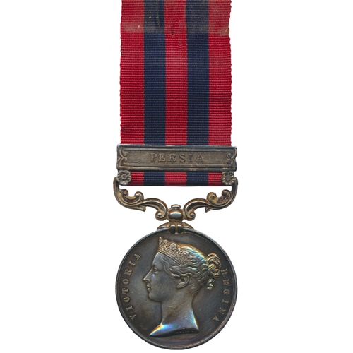 14 - 1854-95 IGSM with Persia clasp impressed to L. Neill, 64th Foot, slight discolouration with markings... 