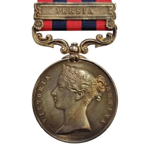 14 - 1854-95 IGSM with Persia clasp impressed to L. Neill, 64th Foot, slight discolouration with markings... 