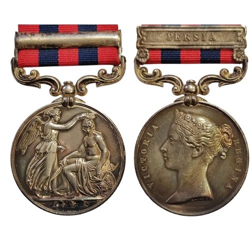 14 - 1854-95 IGSM with Persia clasp impressed to L. Neill, 64th Foot, slight discolouration with markings... 
