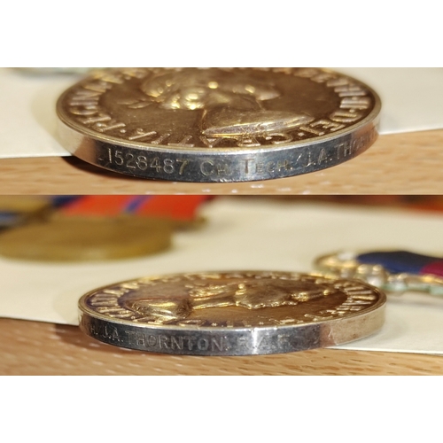 1 - Royal Air Force range in mixed condition with:
1. BWM & Victory Medal to 164534. 3. A.M. H.J. Bibbe.... 