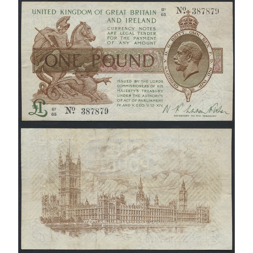 110 - N.F. Warren Fisher. Pair in plastic wallets, including 1922 10/- O45 408283 extremely fine and 1923 ... 