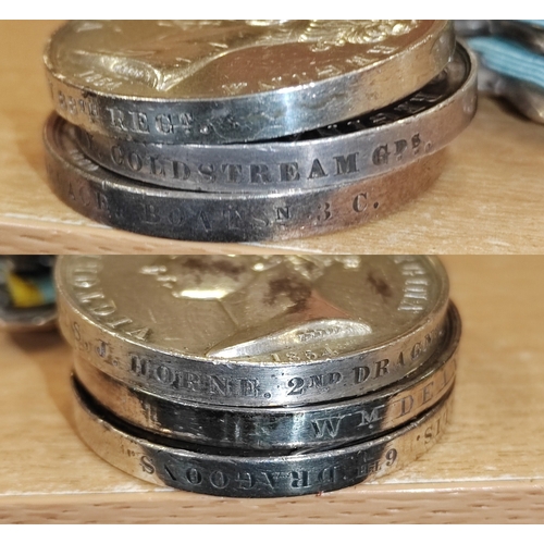 12 - 1854 Crimea Medal range, some reproductions noted with:
1. 3 clasp Balakava, Inkermann, Sebastopol t... 