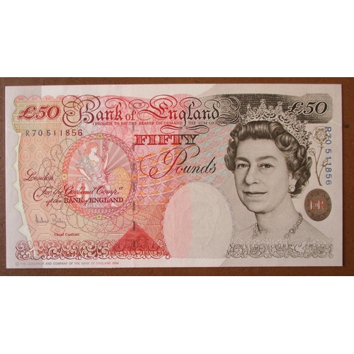 156 - A.J. Bailey. £50 range with M19, N63 uncirculated, L01 first run, L65 first series, M01, R42 last se... 