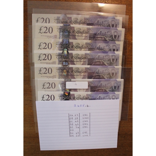 157 - A.J. Bailey. £20 Adam Smith collection, generally uncirculated with AA01 first run, AA16 first serie... 