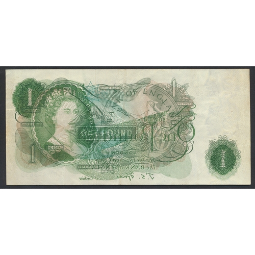 161 - J.S. Fforde. Error £1 S06A 473659 with major offset front on back, very fine. (BNYB E2d (i) ) (N)