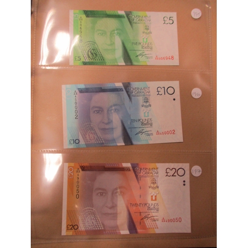 168 - Collection of various £100, £50, £20, £10, £5 and £1 issues in album, generally extremely fine to un... 
