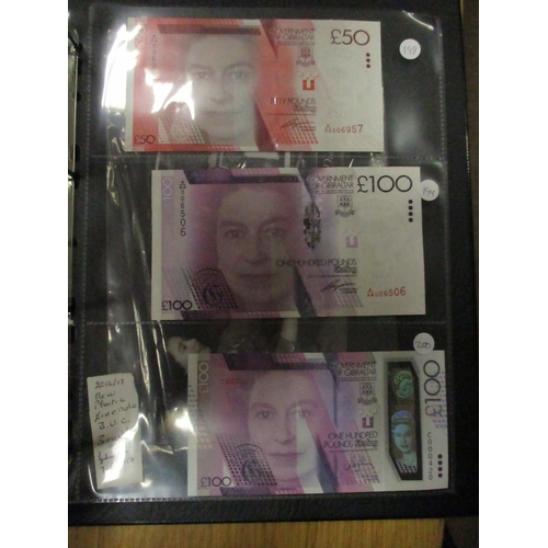 168 - Collection of various £100, £50, £20, £10, £5 and £1 issues in album, generally extremely fine to un... 