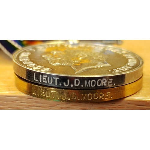 27 - WW1 range with:
1. Trio with 1914-15 Star to Lieut. L.W.B. Moore. R.F.A., BWM and Victory Medal to L... 
