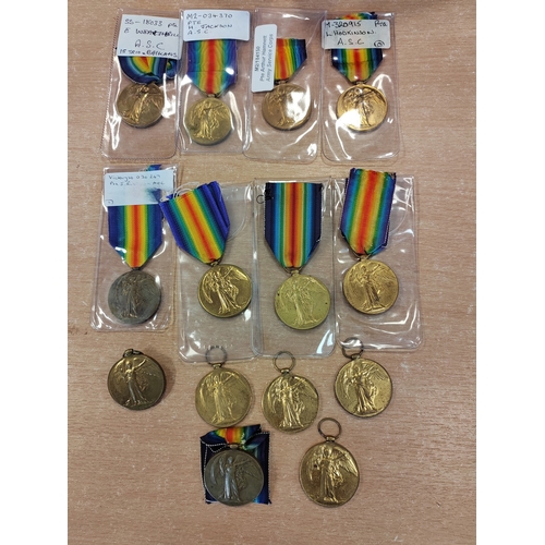 28 - WWI Army Service Corps range includes:
1. Victory Medal with oak leaf to M2-052405 S. Sjt. J.D.G Hut... 