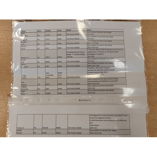 29 - WWI RAMC range with BWM (1), Victory Medal (13) plus WW2 War Medal  in transmittal box attributed to... 