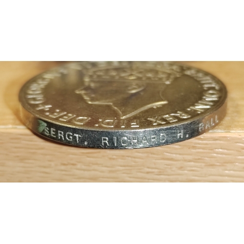 37 - Medal group to Sergeant Richard Ball with WW1 BWM and Victory medal to 40247 Pte. R.H. Ball. Ches.R.... 