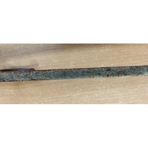 49 - Edged weapon range with Japanese Katana with scabbard, some light pitting and discolouration to blad... 