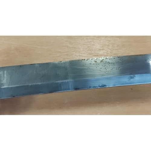 49 - Edged weapon range with Japanese Katana with scabbard, some light pitting and discolouration to blad... 