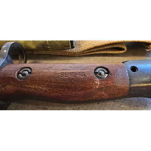 50 - Australian 1944 Mk 1 Machete Bayonet and canvas scabbard, ricasso stamped with broad arrow, grip sta... 