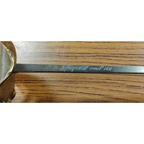 51 - French First Empire AN.XIII heavy cavalry troopers sword with metal scabbard, light marks and pittin... 