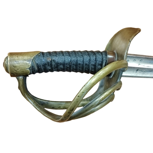 51 - French First Empire AN.XIII heavy cavalry troopers sword with metal scabbard, light marks and pittin... 