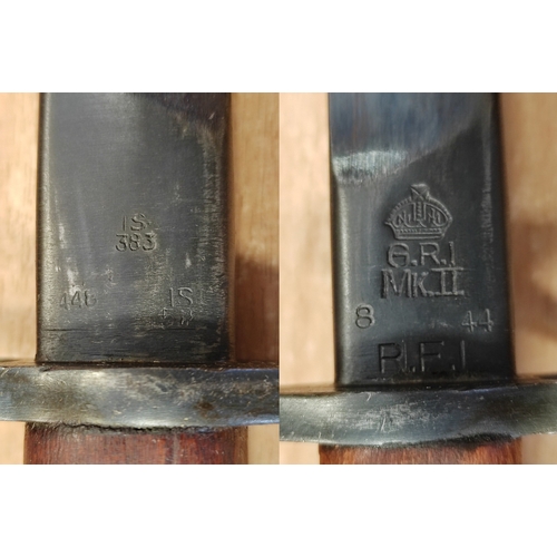 53 - Edged weapon range with 944 Lee Enfield (SMLE) No1 Mk.III. rifle bayonet by R.I.F. (Rifle Factory Is... 