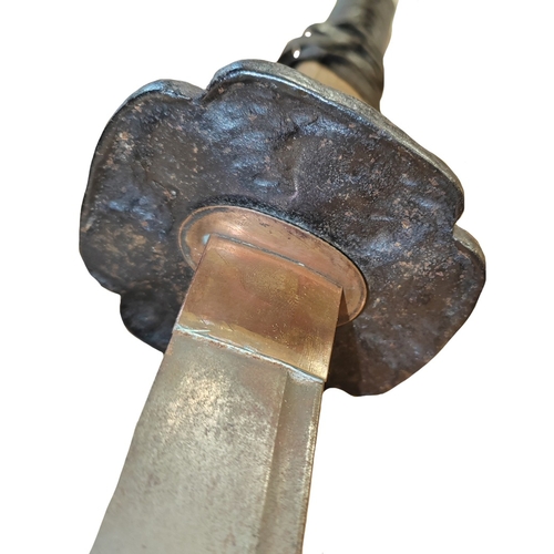 54 - Pair of Katana's, first Katana groove to blade, light pitting and rust, heavy pitting to tsuba and f... 