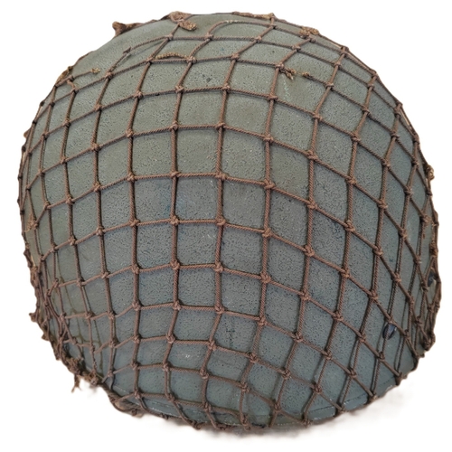 55 - Original British Airborne MK2 leather chinstrap helmet by BMB and dated 1943, size 7, some tears to ... 