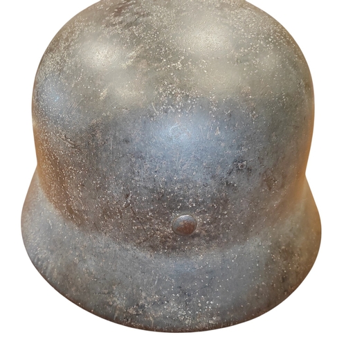 56 - WW2 German Army M-35 Pattern double decal steel combat helmet, complete with lining and strap, origi... 