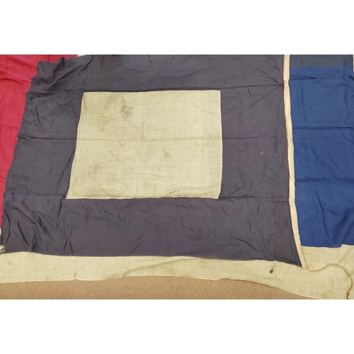 57 - Collection of Naval flags 3 yards to smaller, includes French flag, Brazil flag, Italy Flag, Red Ens... 