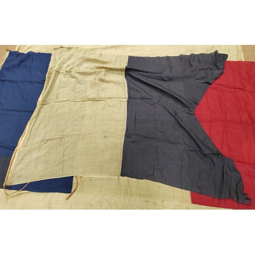 57 - Collection of Naval flags 3 yards to smaller, includes French flag, Brazil flag, Italy Flag, Red Ens... 
