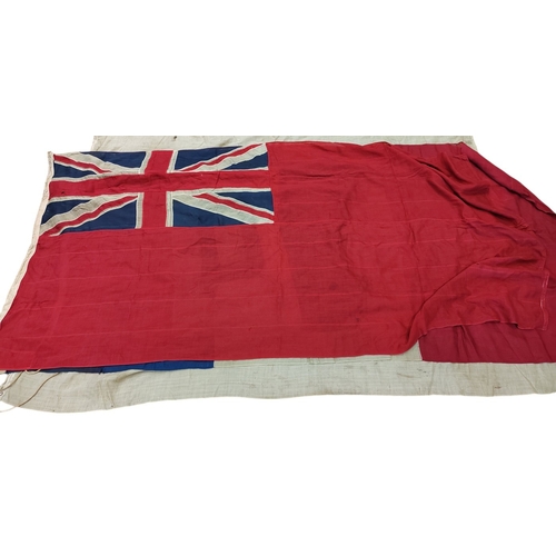 57 - Collection of Naval flags 3 yards to smaller, includes French flag, Brazil flag, Italy Flag, Red Ens... 