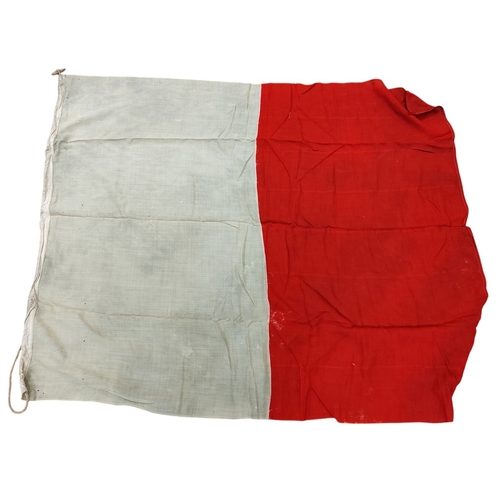 57 - Collection of Naval flags 3 yards to smaller, includes French flag, Brazil flag, Italy Flag, Red Ens... 
