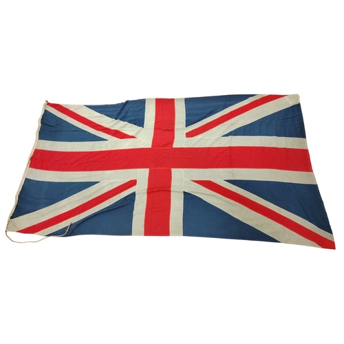 58 - Collection of naval flags, including 4 yard Union Jack (4yd Jack marked to edge of flag), 3 yard ens... 