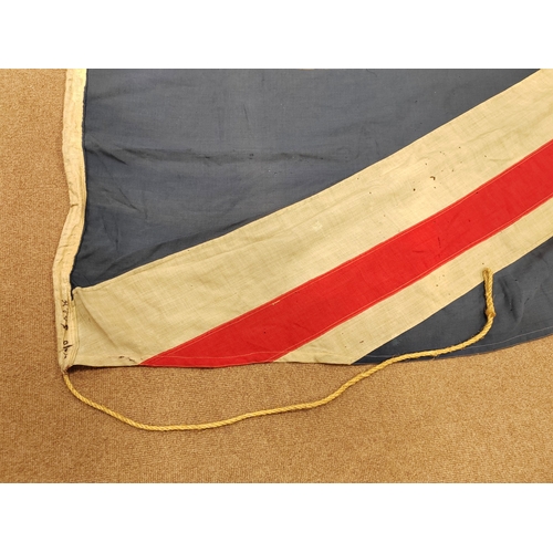 58 - Collection of naval flags, including 4 yard Union Jack (4yd Jack marked to edge of flag), 3 yard ens... 
