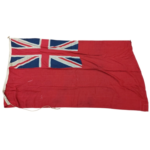 58 - Collection of naval flags, including 4 yard Union Jack (4yd Jack marked to edge of flag), 3 yard ens... 