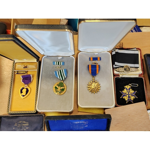 59 - Collection with various medals ranging from WWI to present, mostly British and USA, plus accumulatio... 