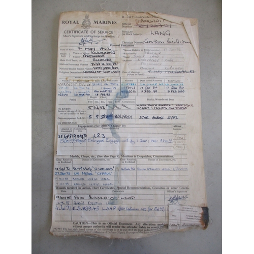 63 - Collection of Royal Marine and UN uniforms, medals, badges and assorted militaria attributed to Cpl ... 