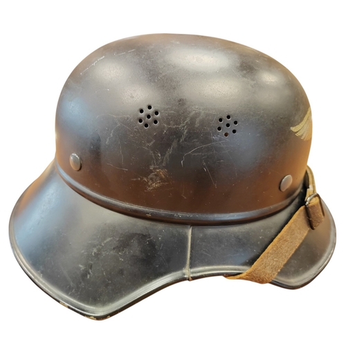 66 - WWII Luftschutz gladiator helmet complete with liner and chinstrap, well preserved front decal, rear... 