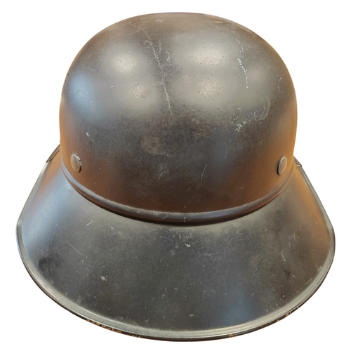 66 - WWII Luftschutz gladiator helmet complete with liner and chinstrap, well preserved front decal, rear... 
